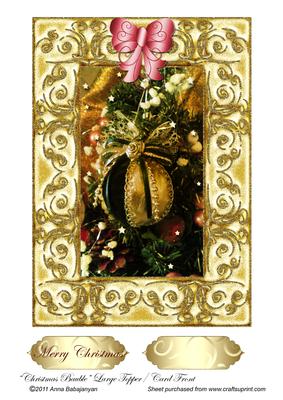 Christmas Bauble Large Topper/ Card Front