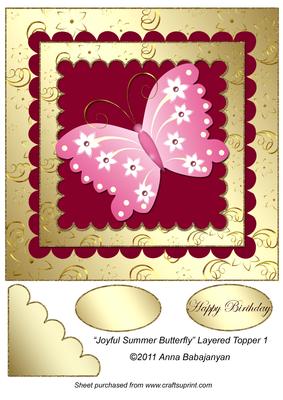 Joyful Summer Butterfly Layered Topper 1
