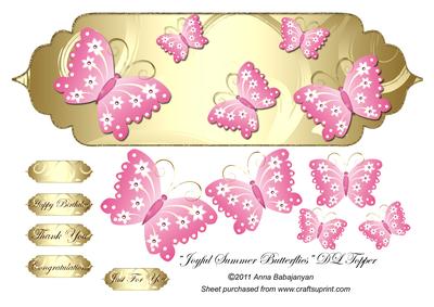 Joyful Summer Butterflies Dl Topper