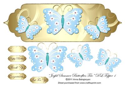 Joyful Summer Butterflies Trio Dl Topper 1