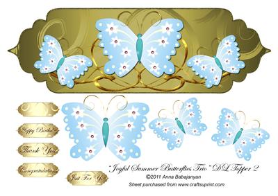 Joyful Summer Butterflies Trio Dl Topper 2
