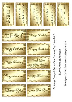 Birthday/ Congratulations/ Anniversary Captions Set 1