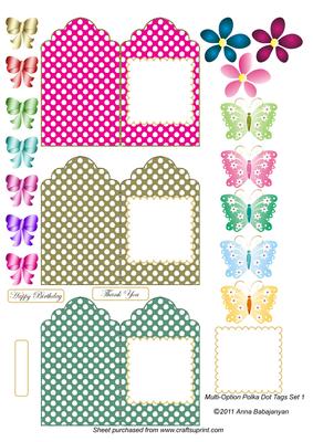 Multi-option Polka Dot Tags Set 1