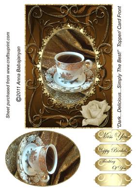 Dark - delicious - simply the Best! Topper/ Card Front