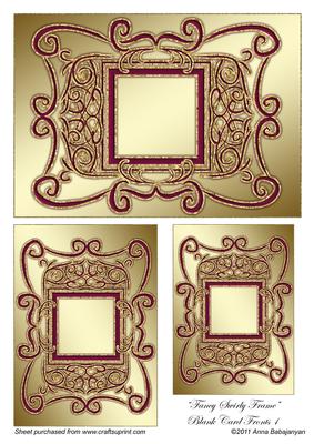 Fancy Swirly Frame Blank Card Fronts 1
