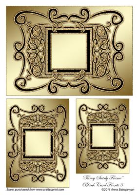 Fancy Swirly Frame Blank Card Fronts 3