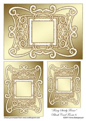 Fancy Swirly Frame Blank Card Fronts 6