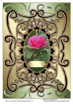 Rose in Fancy Rich Swirly Frame 2