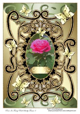 Rose in Fancy Rich Swirly Frame 3