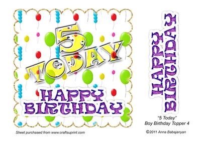 5 Today Boy Birthday Topper 4