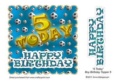 5 Today Boy Birthday Topper 5