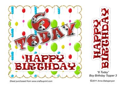 6 Today Boy Birthday Topper 3