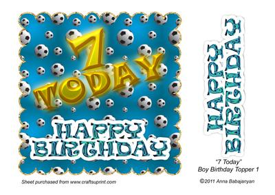 7 Today Boy Birthday Topper 1