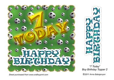 7 Today Boy Birthday Topper 2