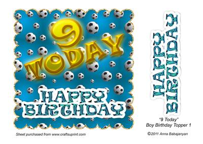 9 Today Boy Birthday Topper 1