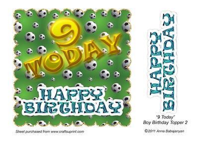 9 Today Boy Birthday Topper 2