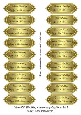 1st to 90th Wedding Anniversary Captions Set 2