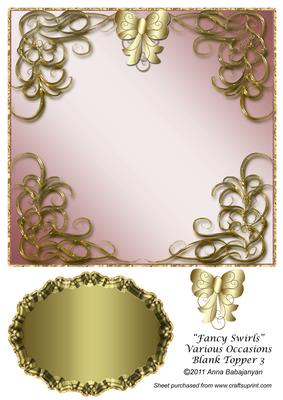 Fancy Swirls Various Occasions Blank Topper 3
