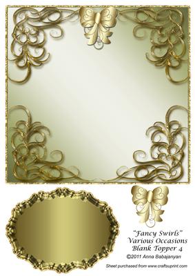Fancy Swirls Various Occasions Blank Topper 4