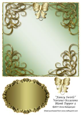 Fancy Swirls Various Occasions Blank Topper 5