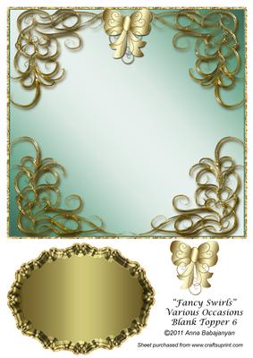 Fancy Swirls Various Occasions Blank Topper 6