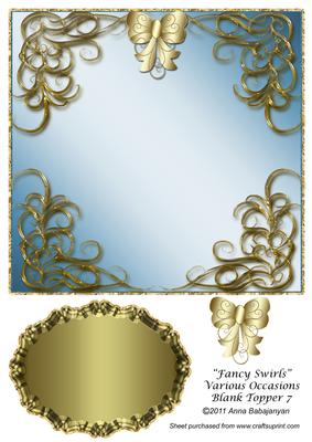 Fancy Swirls Various Occasions Blank Topper 7