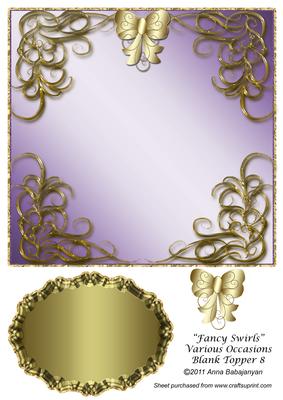 Fancy Swirls Various Occasions Blank Topper 8