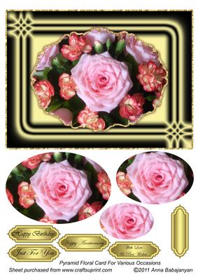 Pyramid Floral Card for Various Occasions