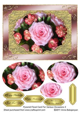 Pyramid Floral Card for Various Occasions 3