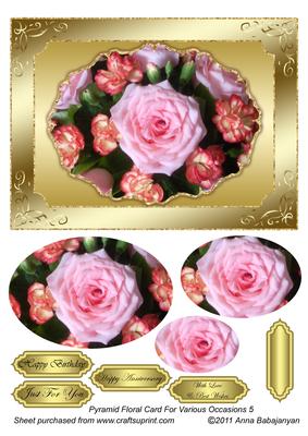Pyramid Floral Card for Various Occasions 5