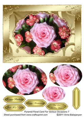 Pyramid Floral Card for Various Occasions 7