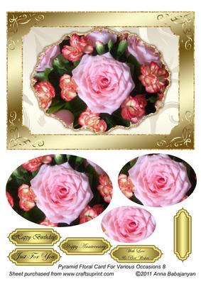 Pyramid Floral Card for Various Occasions 8