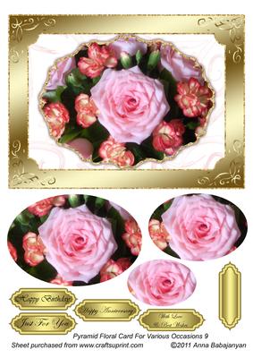 Pyramid Floral Card for Various Occasions 9