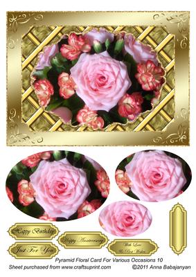 Pyramid Floral Card for Various Occasions 10