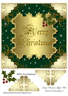 Large Christmas Topper with Swirls & Snowflakes 2