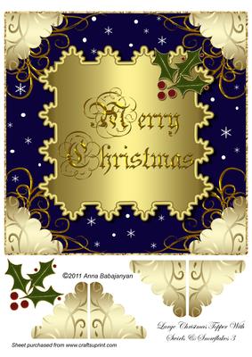 Large Christmas Topper with Swirls & Snowflakes 3