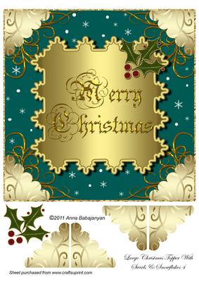 Large Christmas Topper with Swirls & Snowflakes 4