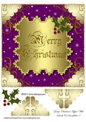 Large Christmas Topper with Swirls & Snowflakes 5