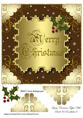 Large Christmas Topper with Swirls & Snowflakes 6