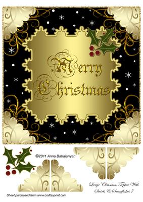 Large Christmas Topper with Swirls & Snowflakes 7