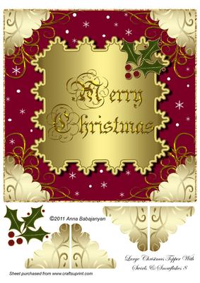 Large Christmas Topper with Swirls & Snowflakes 8