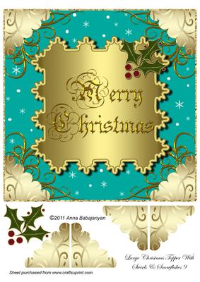 Large Christmas Topper with Swirls & Snowflakes 9