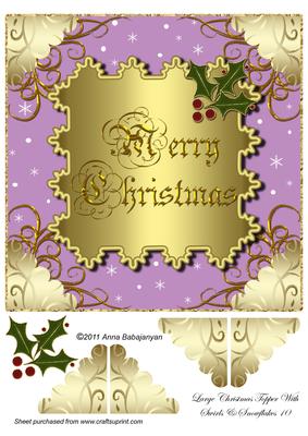 Large Christmas Topper with Swirls & Snowflakes 10