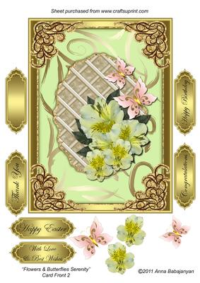 Flowers & Butterflies Serenity Card Front 2