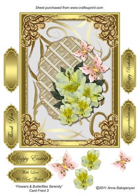 Flowers & Butterflies Serenity Card Front 3