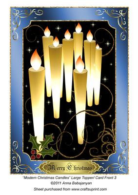 Modern Christmas Candles Large Topper/ Card Front 3