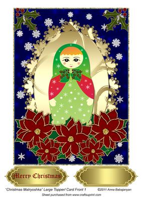 Christmas Matryoshka Large Topper/ Card Front 1