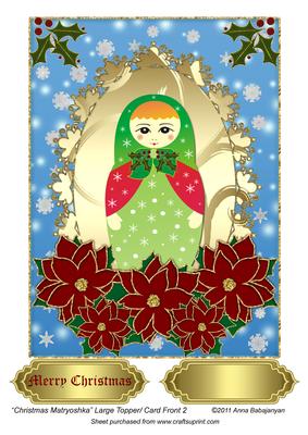 Christmas Matryoshka Large Topper/ Card Front 2