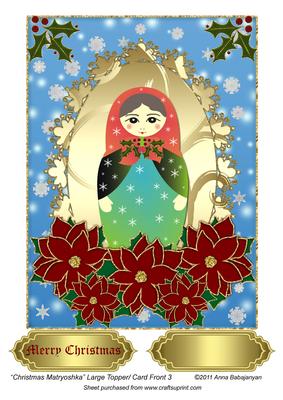 Christmas Matryoshka Large Topper/ Card Front 3