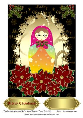 Christmas Matryoshka Large Topper/ Card Front 5